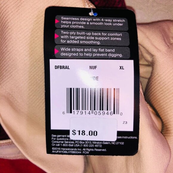 Bali Bralette Size XL Nude One Smooth Up Smooth Support Seamless New - Picture 8 of 8